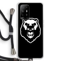 Angry Bear (black): Oppo A95 5G Transparant Hoesje met koord