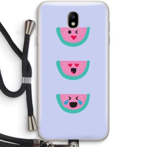 Smiley watermeloen: Samsung Galaxy J7 (2017) Transparant Hoesje met koord