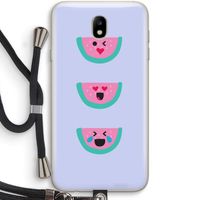 Smiley watermeloen: Samsung Galaxy J7 (2017) Transparant Hoesje met koord