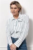 Studio Anneloes Nena Pinstripe Blouse 12528 Blouse 1164 Off White/jeans