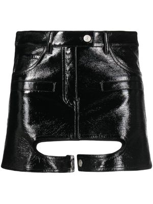 Courrèges minijupe Chaps à taille basse - Noir