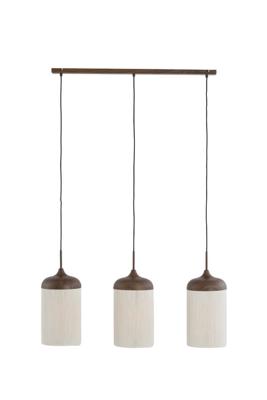 Light & Living Hanglamp 3-lichtsDania donkere hout print - 2980452