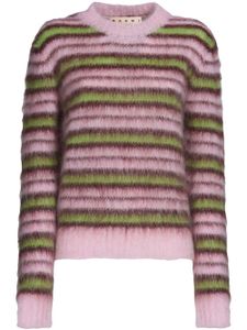 Marni pull en mohair à rayures - Rose