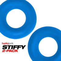 Hunkyjunk Stiffy - 2-pack No-Roll Cockrings - Teal Ice