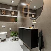Toiletmeubel Mondiaz Ture | 120 cm | Meubelkleur Urban | Eden wastafel Talc Links | Zonder kraangat