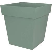 EDA PLASTIQUE - vierkante vierkante pot Toscane - 50 cm - 87 L - Lauriergroen
