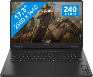 OMEN by HP 17-db0975nd AMD Ryzen™ 7 8845HS Laptop 43,9 cm (17.3") Quad HD 32 GB DDR5-SDRAM 1 TB SSD NVIDIA GeForce RTX 4070 Wi-Fi 6 (802.11ax) Windows 11 Home Zwart