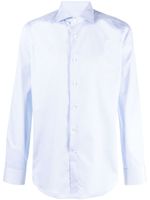 Canali chemise en coton à manches longues - Bleu - thumbnail