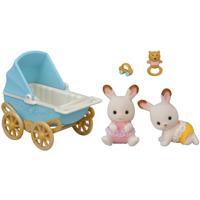 Sylvanian Families tweeling Chocoladekonijn met kinderwagen 5432