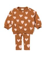 HEMA Baby Kledingset Hartjes Bruin (bruin)