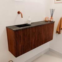 Toiletmeubel Mondiaz Joya Dlux | 101.6 cm | Meubelkleur Ruby | Faye wastafel Lava Wasbak Links | Zonder kraangat(en)