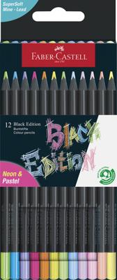Faber Castell Kleurpotlood Black Edition - 12 stuks neon+pastel