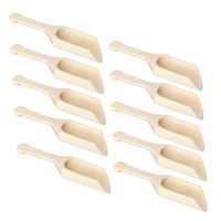 Schep lepeltjes - 10x - hout - beige - 17 x 6 cm