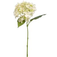 Emerald Kunstbloem hortensia tak - 50 cm - wit - kunst zijdebloem - Hydrangea - decoratie bloem   -