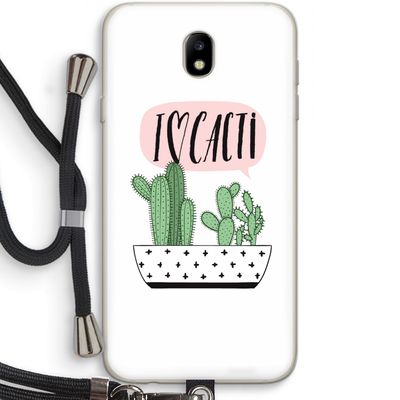 I love cacti: Samsung Galaxy J7 (2017) Transparant Hoesje met koord