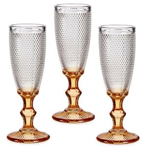 Luxe Monaco serie Champagneglazen set 6x stuks op goud voet 180 ml