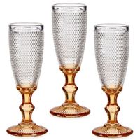 Luxe Monaco serie Champagneglazen set 6x stuks op goud voet 180 ml