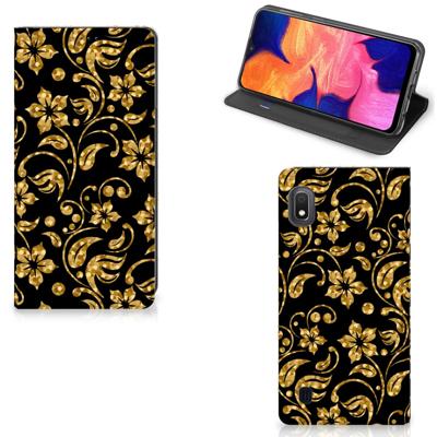 Samsung Galaxy A10 Smart Cover Gouden Bloemen Samsung Galaxy A10 Smart Cover Gouden Bloemen