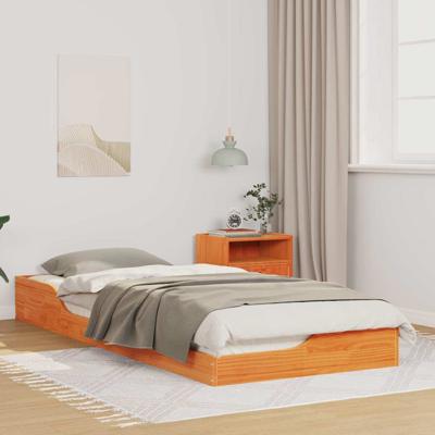 Bedframe Wasbruin 80 x 220 cm Massief grenenhout