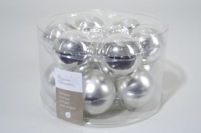 12 kerstballen zilver glans-mat 50 mm - Ksd