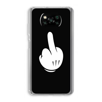 Middle finger black: Xiaomi Poco X3 Pro Transparant Hoesje