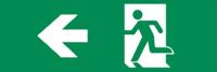 Noodverlichting richting Pijl Links 300x100mm - Sticker Noodverlichting richting Pijl Links 300x100mm - Sticker