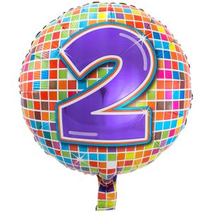 2 jaar Birthday Blocks folieballon - 43 cm