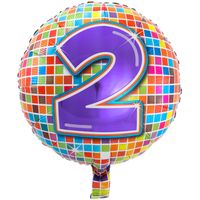 2 jaar Birthday Blocks folieballon - 43 cm - thumbnail