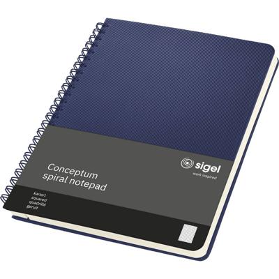 Sigel Spiraalblok Conceptum Hardcover CO826 Donkerblauw DIN A5 Geruit Aantal paginas: 80