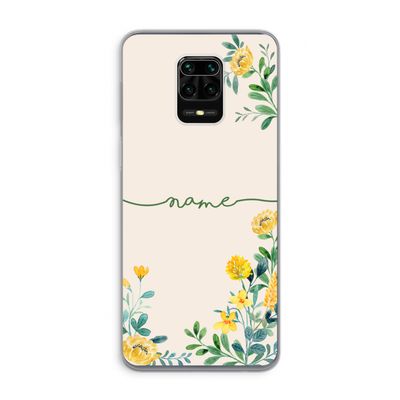Gele bloemen: Xiaomi Redmi Note 9 Pro Transparant Hoesje