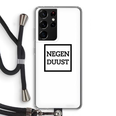 Negenduust vierkant: Samsung Galaxy S21 Ultra Transparant Hoesje met koord