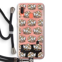 Slapende poes: Samsung Galaxy A20e Transparant Hoesje met koord