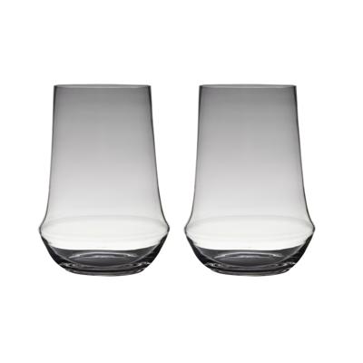 Transparante luxe grote stijlvolle vaas van glas - Set van 2x stuks - D25 x H35 cm - Bloemen/boekett