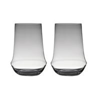 Transparante luxe grote stijlvolle vaas van glas - Set van 2x stuks - D25 x H35 cm - Bloemen/boekett