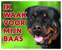 Rottweiler Waakbord - Ik waak voor mijn baas