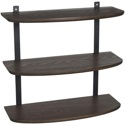 Leen Bakker - Wandrek Daan - Donker Essen - 60x60x24 Cm - Hout - Bruin