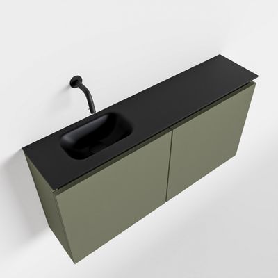 Toiletmeubel Mondiaz Ture | 100 cm | Meubelkleur Army | Eden wastafel Urban Links | Zonder kraangat