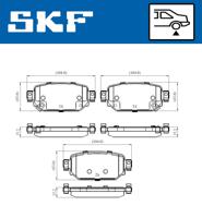 Remblokkenset, schijfrem SKF, u.a. für Mazda