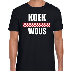 Koek wous met vlag Brabant t-shirts Brabants dialect zwart voor heren