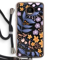 Flowers with blue leaves: Motorola Moto Z Force Transparant Hoesje met koord
