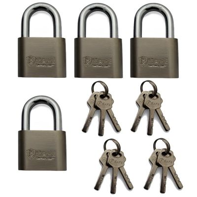 Set van 8x hangsloten met korte beugel gelijk gecodeerd 5 x 7,5 cm