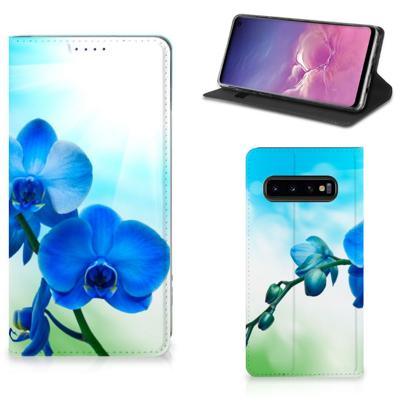 Samsung Galaxy S10 Smart Cover Orchidee Blauw - Cadeau voor je Moeder