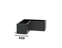 Aluminium plantenbak CARREZ L-vorm 100x100x40cm.