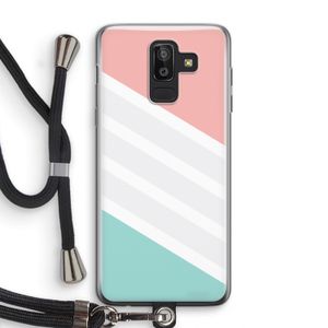 Strepen pastel: Samsung Galaxy J8 (2018) Transparant Hoesje met koord