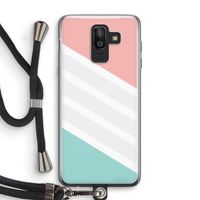 Strepen pastel: Samsung Galaxy J8 (2018) Transparant Hoesje met koord