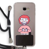 Hartje: Samsung Galaxy J4 Plus Transparant Hoesje met koord