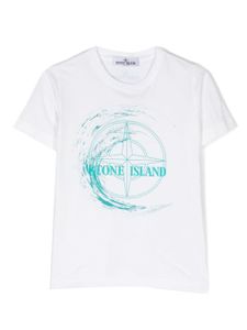 Stone Island Junior t-shirt en coton à motif Compass - Blanc