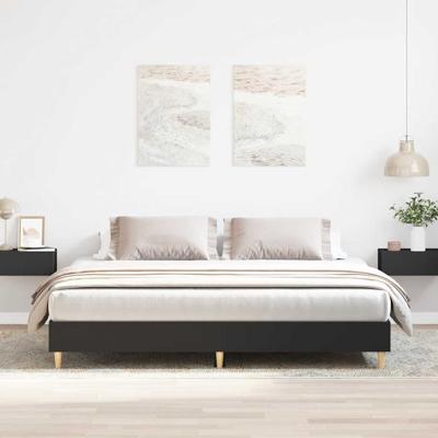 Bedframe zonder matras 160x200 cm spaanplaat zwart