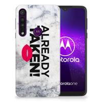 Motorola One Macro | Siliconen hoesje | met naam Already Taken White