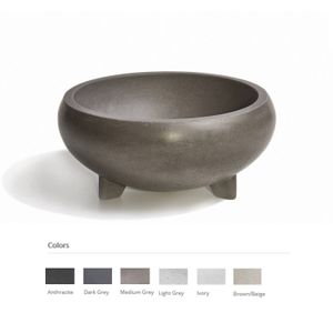 Opzet Wastafel Urbi et Orbi Bulbo Beton 40x18 cm Licht Grijs